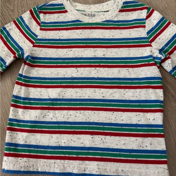 Okie Dokie 2T Striped Long Sleeve Tee Set – Green & Multicolor - Picture 6 of 9